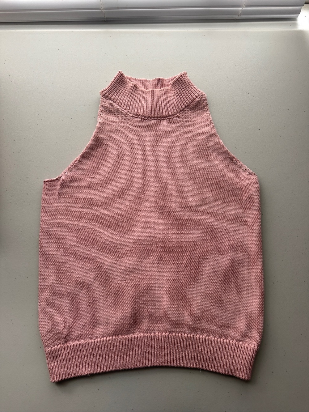Ann Taylor Pink Mock Neck Knit Tank
